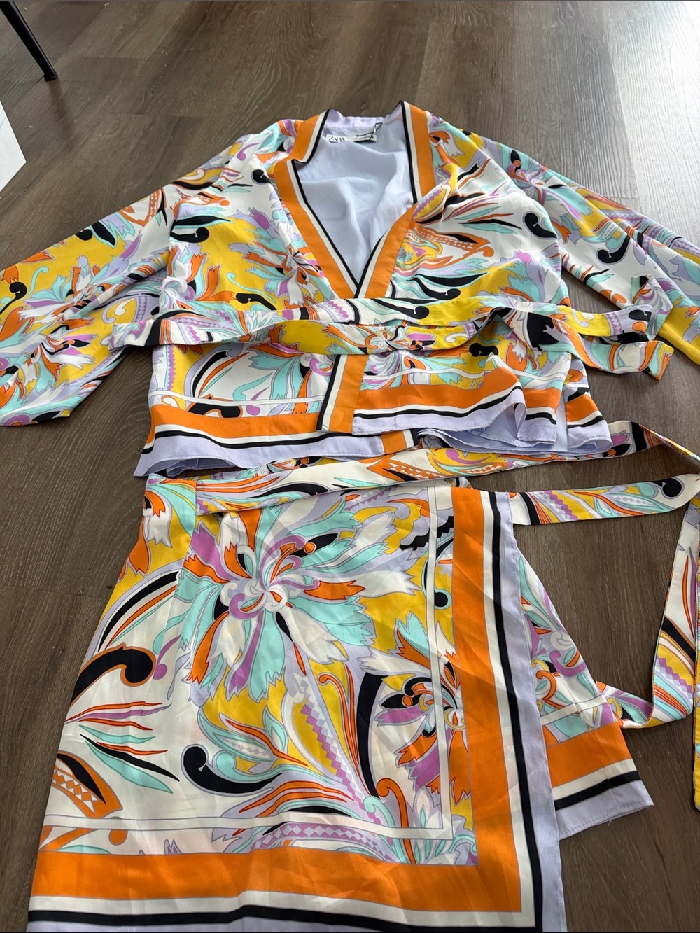 Women's Multicolor Floral Print Wrap Dress